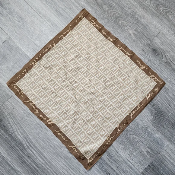 COPY - Fendi Vintage Zucca Monogram Cotton Silk Bandana - Picture 7 of 8